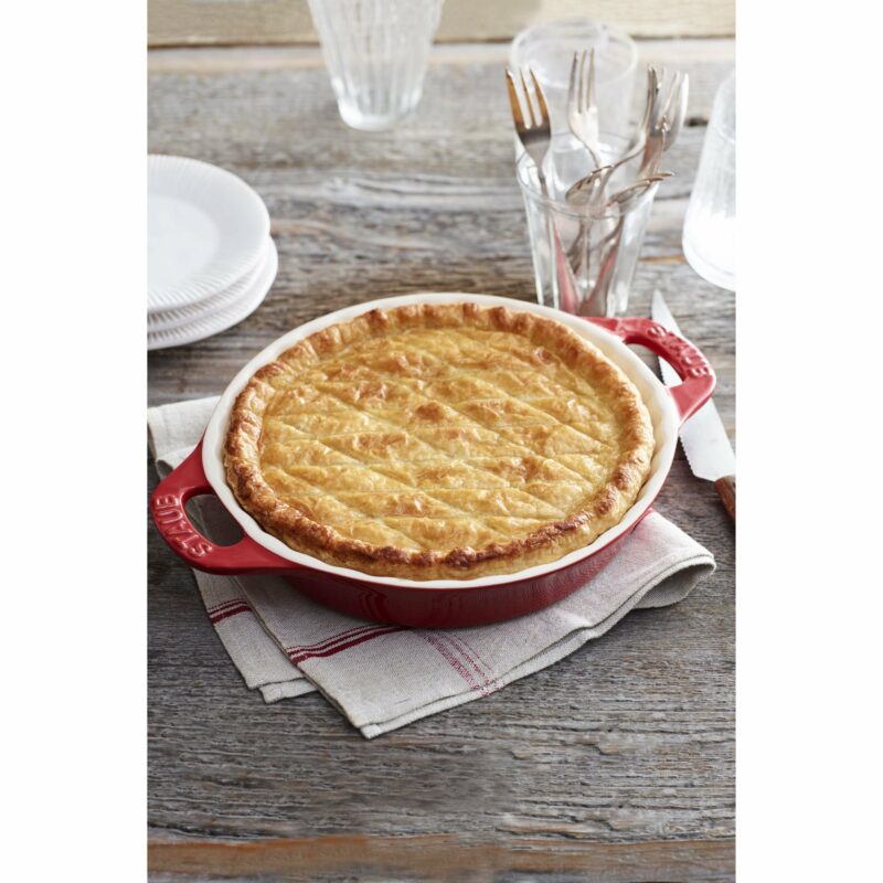 STAUB Ceramique 28 cm Ceramic Round Pie Dish, Cherry - Image 2