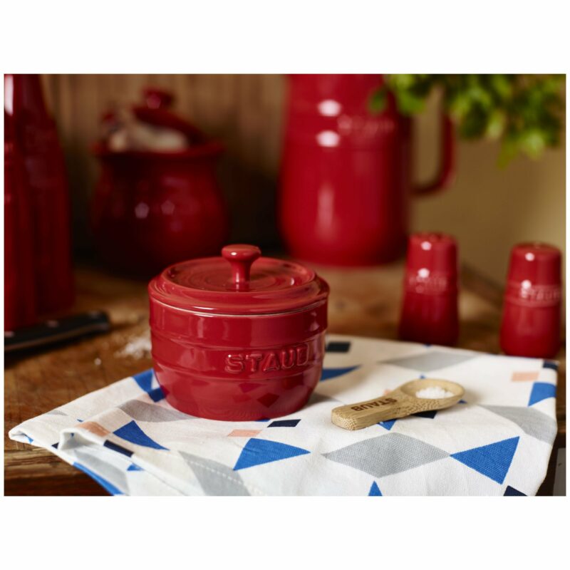 STAUB Ceramique 8 cm Ceramic Salt Crock, Cherry - Image 2