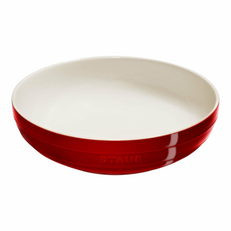 STAUB Ceramique 28 cm Ceramic Round Serving Bowl, Cherry
