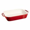 STAUB Ceramique 2,4 L Ceramic Rectangular Oven Dish, Cherry - Image 2