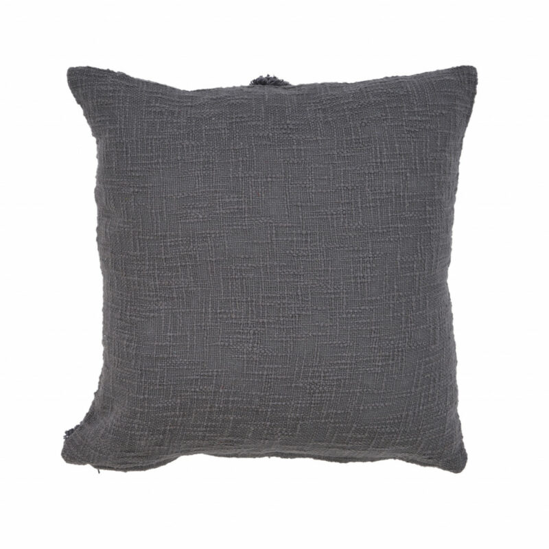 20" X 20" Dark Gray 100% Cotton Geometric Zippered Pillow - Image 2