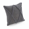 20" X 20" Dark Gray 100% Cotton Geometric Zippered Pillow - Image 3