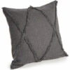 20" X 20" Dark Gray 100% Cotton Geometric Zippered Pillow - Image 4