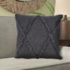 20" X 20" Dark Gray 100% Cotton Geometric Zippered Pillow - Image 6