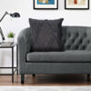20" X 20" Dark Gray 100% Cotton Geometric Zippered Pillow - Image 7