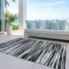 10' X 14' Black And Ivory Abstract Washable Indoor Outdoor Area Rug - Image 6