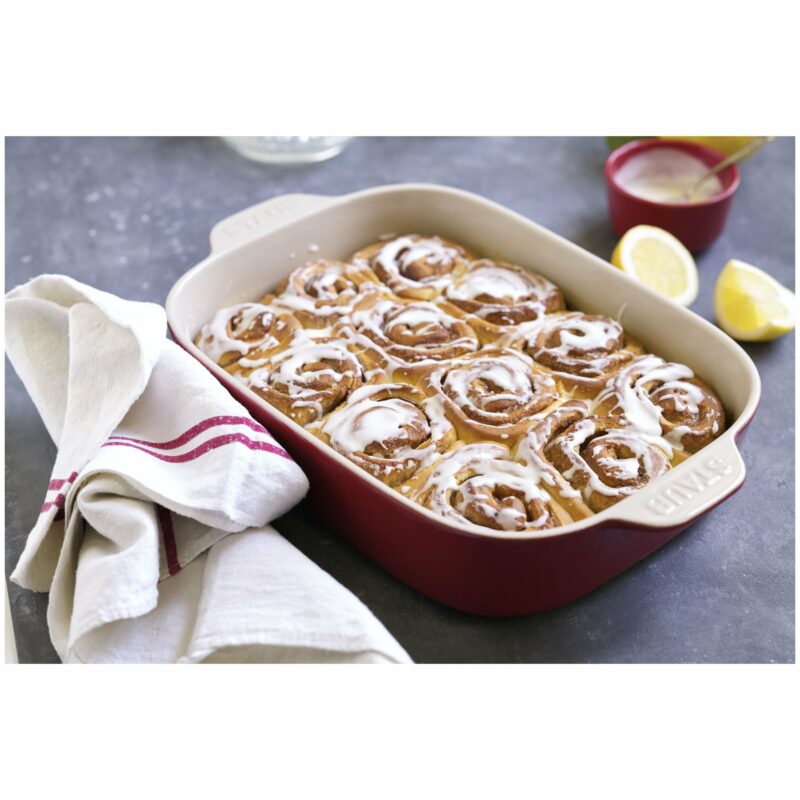 STAUB Ceramique 3.7 L Ceramic Rectangular Oven Dish, Cherry - Image 2