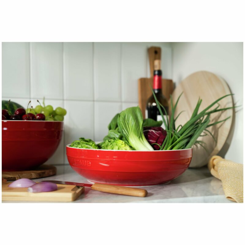 STAUB Ceramique 28 cm Ceramic Round Serving Bowl, Cherry - Image 4