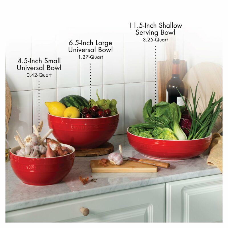 STAUB Ceramique 28 cm Ceramic Round Serving Bowl, Cherry - Image 3