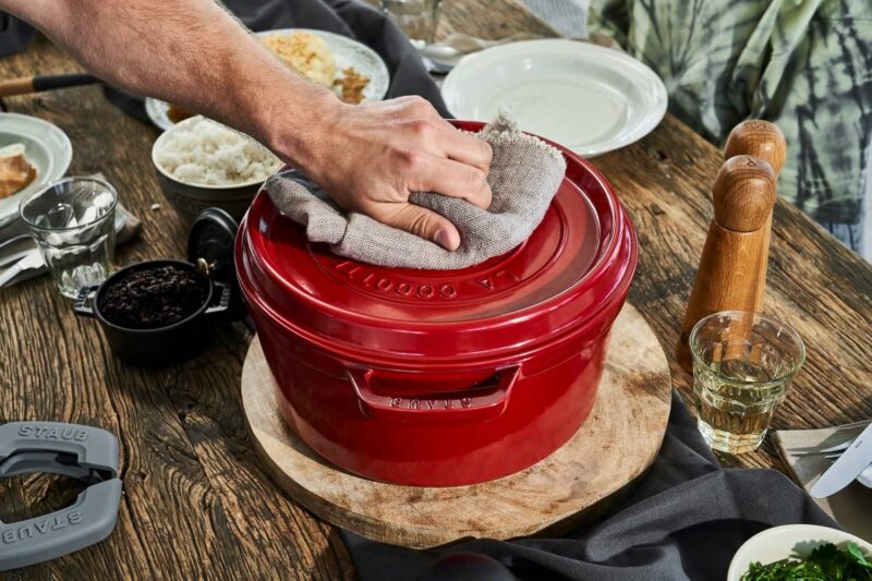 STAUB La Cocotte 6.75 L Cast Iron Round Cocotte, Cherry - Image 3